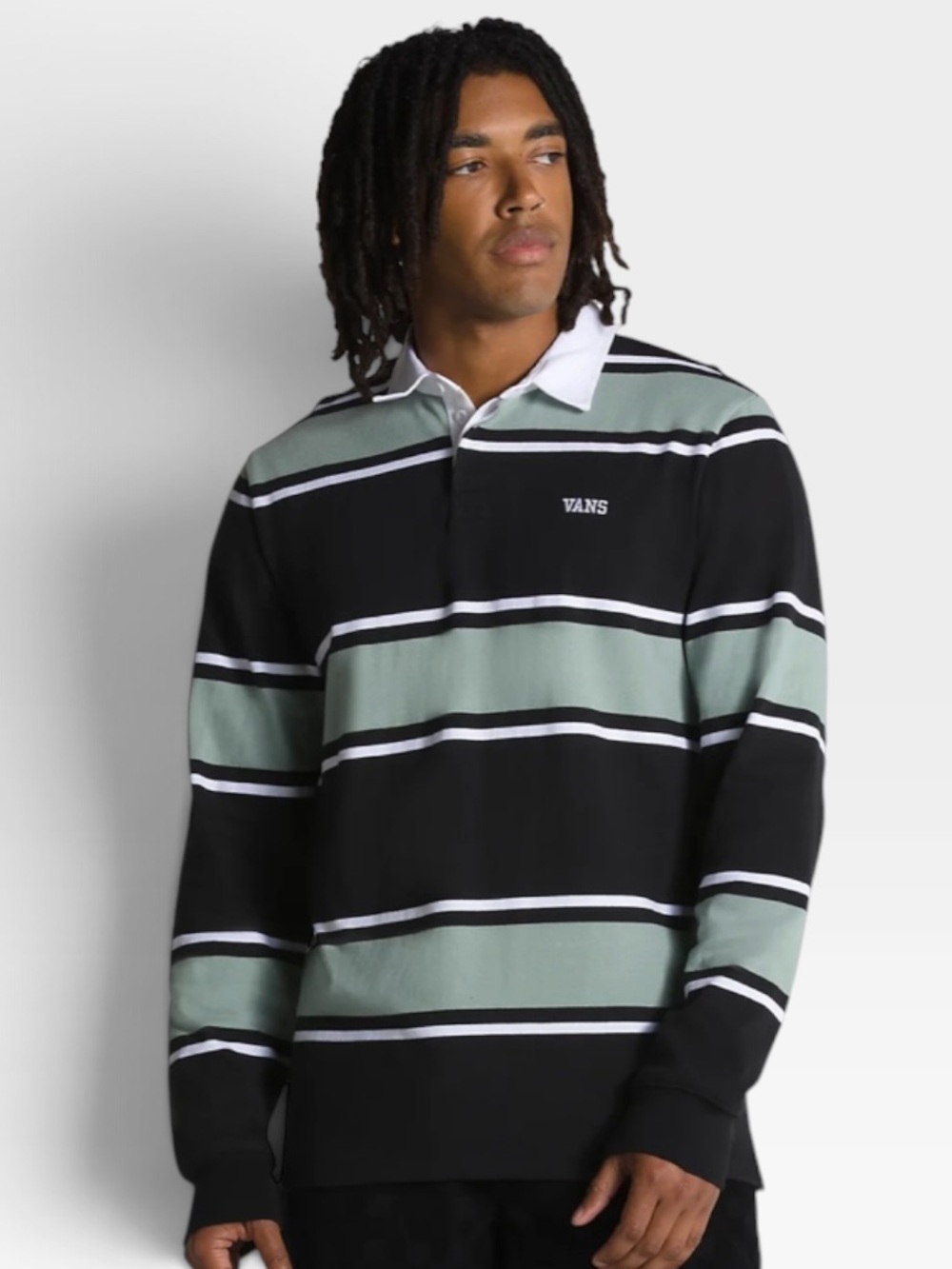 New Vans Palmer Polo Striped Rugby Top